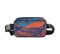 Anxious Man Midnight Blue Trendy Fanny Pack Waist Bag for Women Men Water Resistant Croose Body Purse with Adjustable Strap for Travel Vacation Running, Aesthetic Fighting Fish, One Size