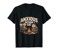 Anxious Outdoor Cat Campfire Opossum Camping T-Shirt