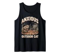 Anxious Outdoor Cat Campfire Opossum Camping Tank Top