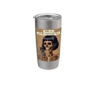 Anxious Skeleton Overthinker Phone Humor Stainless Steel Insulated Tumbler