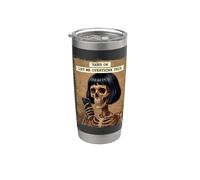 Anxious Skeleton Overthinker Phone Humor Stainless Steel Insulated Tumbler