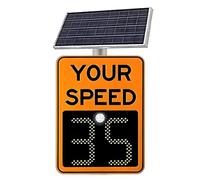 ANXYYDS Radar Feedback Sign,Solar powered radar feedback sign, Road Warning Your Speed LED Radar Speed Limit Sign Orange-50 * 70cm