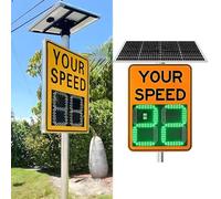 ANXYYDS Radar Feedback Sign,Solar Powered Your Speed LED Radar Speed Display Sign LED Speed Limit Radar Display, Radar Feedback Sign Remote Control Orange-50 * 70cm