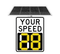 ANXYYDS Solar Powered Radar Speed Limit Sign - LED Speed Limit Radar Detective Display, Radar Feedback Sign, Applicable to Highways,Speed-Limited Roads White-60 * 90cm