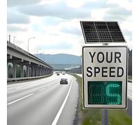 ANXYYDS Solar Powered Speed Limit Radar Sign, 2 Digital Speed Display Detector Rust Aluminum Speed Radar Feedback Sign for Road/Streets Warning, Waterproof White-50 * 70cm