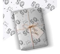 ANY AGE Personalised NAME Birthday Wrapping Paper Funny Photo Gift Wrap sent as Roll or Sheet Birthday & Novelty Gag Joke Present Idea Silver 600 * 700mm Folded