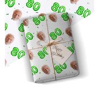 ANY AGE Personalised Name Birthday Wrapping Paper Funny Photo Gift Wrap sent as Roll or Sheet Birthday & Novelty Gag Joke Present Idea LIME 3 Metre Roll
