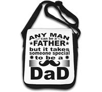 Any Man Can Be A Father But It Takes Someone Special to Be A Dad Funny Moustache Shoulder Bag White