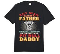 Any Man Can Be A Father Pit Bull Daddy Funny Dog Lover Comfort Colors Adult Heavyweight T-Shirt