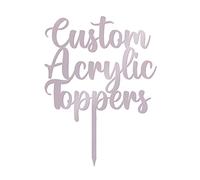 Any Message | Acrylic Custom Cake Topper | Personalised Cake Toppers | Happy Birthday | Wedding Decoration Table Centre Piece Party Decoration | Strong 3mm Acrylic (MIRROR ROSE GOLD)