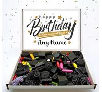 Any Name Liquorice Mixture Birthday Sweet Box, Fun Pick n Mix Selection Letterbox Gift (450g, Customised)