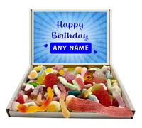 Any Name Personalised Happy Birthday Popular Quality Pick n Mix Sweets Letterbox Gift Selection (Jelly and Fizzy Mixes, 200g of each)