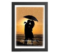 Any Song First Dance Wedding, Anniversary, Birthday or Valentine's Day Gift Framed or Unframed Song Lyrics Print, Gifts for her gifts for him, 1st wedding anniversary, 10th wedding anniversary for him