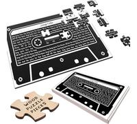 Any Song Lyrics Custom Black White Cassette Tape Music Gift Custom Jigsaw Puzzle | Personalized Gift, Custom Jigsaw Puzzle, Wooden Quality Puzzle, 12, 30, 42, 80, 120, 300 Pieces