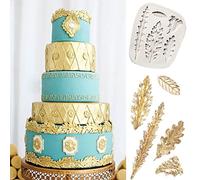 Anyana Acanthus Leaves Silicone Molds tree leaf Fondant Molds scroll Cake Border decoration Cupcake Silicone Lace Mat Mold Decoration Tool Non stick easy to use