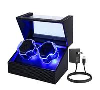 Anyasun Watch Winder for Automatic Watches: Double Automatic Watch Box with Super Quiet Motor and LED Backlight, 4 Modes Rotating Watch Case, Type-C Adapter, Carbon Fiber Leather, Next-Gen