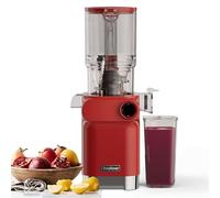 Anybear Cold Press Juicer, 200W Masticating Slow Juicer 4.3" Large Feed Chute Fit Whole Fruits Vegetables | Upgraded Auger | Tritan Materials | BPA Free | Juice Recipes (Red)