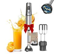 Anybear Immersion Blender 1100W, 2-in-1 Hand Blender with Beaters, 15 Speed & Turbo Hand Mixer, Copper Motor & Stainless Steel Body, Anti-Scratch Blade