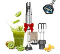 Anybear Immersion Blender, 1100W 2-in-1 Hand Held Blender with Full Copper Motor & Stainless Steel Body, 15 Speed & Turbo Mode Hand Mixer, Blade with Anti-scratch Coating (Dark Gray)