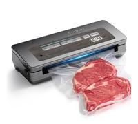 Anybear Vacuum Sealer Machine, 90kPa 100W Wide Seal All-IN-1 Powerful Food Storage, Build-in Cutter | Bags Storage | Digital Countdown Display | 2 Bag Rolls and 5pcs Pre-cut Bags (Gray)