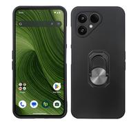 Anybird 2in1 Phone Soft TPU Silicone Protective Case For Fairphone 6 5G 6.31 inch Gel Cover Skin Etui Bumper Shell Ring Holder Anti-Scratch Black