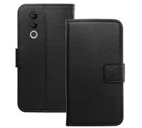 Anybird Black Flip Genuine Real Leather Protector Case For Doogee Blade 20 / Blade 20 Turbo 6.6" Magnetic Card Slot Wallet