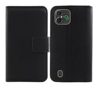 Anybird Black Flip Genuine Real Leather Protector Case For Doro Aurora A30 Magnetic Card Slot Wallet