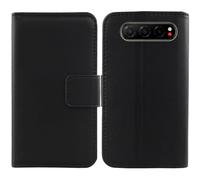 Anybird Black Flip Genuine Real Leather Protector Case For ZTE Nubia Air 6.78" Magnetic Card Slot Wallet