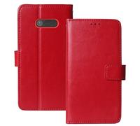 Anybird Book Stand Premium Retro Business Flip Leather Protector Case For TTfone TT150 1.8" Magnetic Card Slot Wallet Protective Bumper Folio Pouch (Red)