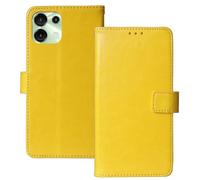 Anybird Book Stand Premium Retro Business Flip Leather Protector Case For UMIDIGI G9 6.75" Magnetic Card Slot Wallet Protective Bumper Folio Pouch (Yellow)