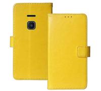 Anybird Book Stand Premium Retro Business Flip Leather Protector Case TPU Silicone For Nokia 8210 4G 2.8" Magnetic Card Slot Wallet Protective Bumper Folio Pouch (Yellow)