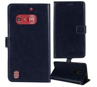 Anybird Book Stand Premium Retro Business Flip Leather Protector TPU Silicone Case For Doro 1880/1881 2.4" Magnetic Card Slot Wallet Protective Bumper Folio Pouch (Dark Blue)