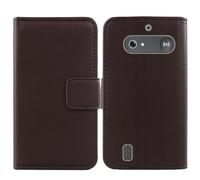 Anybird Brown Flip Genuine Real Leather Protector Case For Doro Leva E10 / E11 Doro DFB 0600 2.4" Magnetic Card Slot Wallet