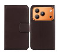 Anybird Brown Flip Genuine Real Leather Protector Case For OUKITEL C17 Mini 4" Magnetic Card Slot Wallet