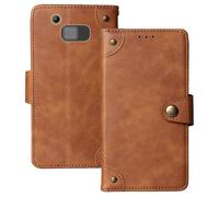 Anybird Brown Premium Retro Flip Leather Protector Case For MyPhone Halo 3 4G LTE 2.31" Magnetic Card Slot Protective Bumper