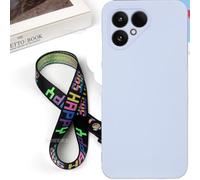 Anybird GEL TPU Silicone Case with Lanyard Cover Case For Fairphone 6 5G 6.31 inch Protective Skin Bumper Shell (Blue)
