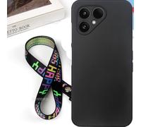 Anybird GEL TPU Silicone Case with Lanyard Cover Case For Fairphone 6 5G 6.31 inch Protective Skin Bumper Shell (Black)