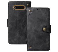 Anybird Premium Retro Flip Leather Protector Case For BRONDI IRON X 2.4" Magnetic Card Slot Protective Bumper (Black)