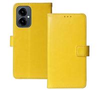 Anybird Premium Retro Flip Leather Protector Case For Cricket Icon 2026 6.6" Magnetic Card Slot Protective Bumper Folio Pouch (Yellow)