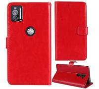 Anybird Premium Retro Flip Leather Protector Case For Crosscall STELLAR X5s / X5s Chamonix Mont Blanc 6.49" Magnetic Card Slot Protective Bumper Folio Pouch (Red)