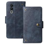 Anybird Premium Retro Flip Leather Protector Case For Doogee Blade 20 / Blade 20 Turbo 6.6" Magnetic Card Slot Protective Bumper (Blue)