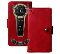 Anybird Premium Retro Flip Leather Protector Case For DOOGEE V Max 2 6.78" Magnetic Card Slot Protective Bumper (Red)