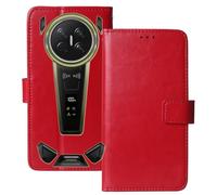 Anybird Premium Retro Flip Leather Protector Case For DOOGEE V Max 2 6.78" Magnetic Card Slot Protective Bumper Folio Pouch (Red)