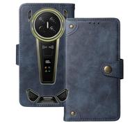 Anybird Premium Retro Flip Leather Protector Case For DOOGEE V Max 2 6.78" Magnetic Card Slot Protective Bumper (Blue)