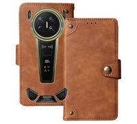 Anybird Premium Retro Flip Leather Protector Case For DOOGEE V Max 2 Pro 6.78" Magnetic Card Slot Protective Bumper (Brown)