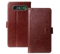 Anybird Premium Retro Flip Leather Protector Case For Doro Aurora A20 / A21 Magnetic Card Slot Protective Bumper Folio Pouch (Brown)