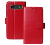 Anybird Premium Retro Flip Leather Protector Case For Doro Aurora A20 / A21 Magnetic Card Slot Protective Bumper Folio Pouch (Red)