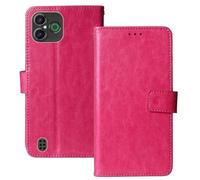 Anybird Premium Retro Flip Leather Protector Case For Doro Aurora A30 Magnetic Card Slot Protective Bumper Folio Pouch (Rose)