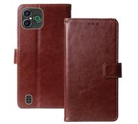 Anybird Premium Retro Flip Leather Protector Case For Doro Aurora A30 Magnetic Card Slot Protective Bumper Folio Pouch (Brown)