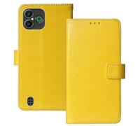 Anybird Premium Retro Flip Leather Protector Case For Doro Aurora A30 Magnetic Card Slot Protective Bumper Folio Pouch (Yellow)